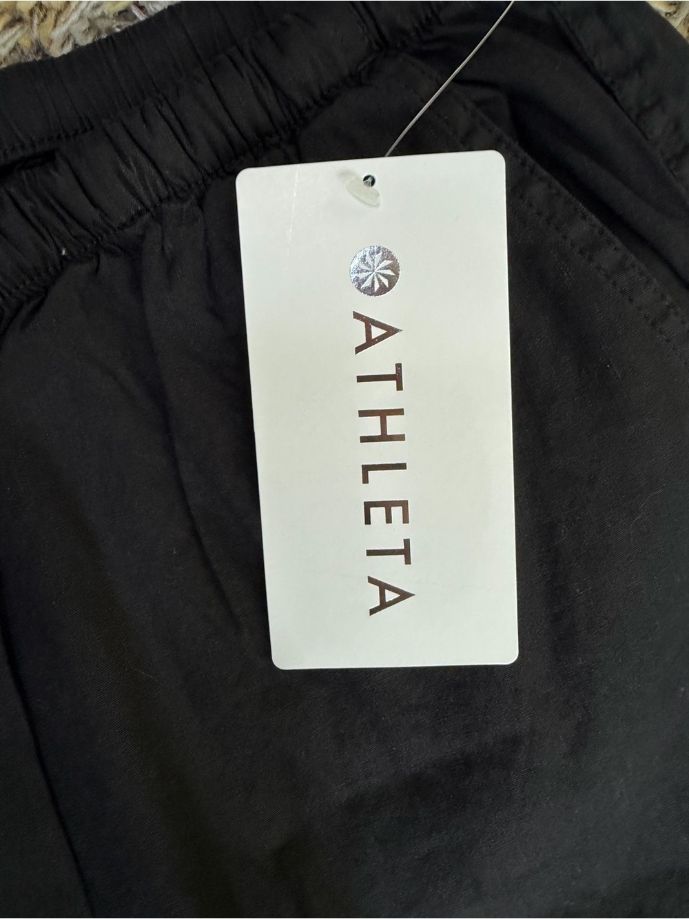 NWT Athleta Paradise Mid Rise Wide Leg Pant 🖤 black drawstring waist L petite - Picture 8 of 12